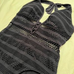 Black Halter Top Bathing Suit Size 12